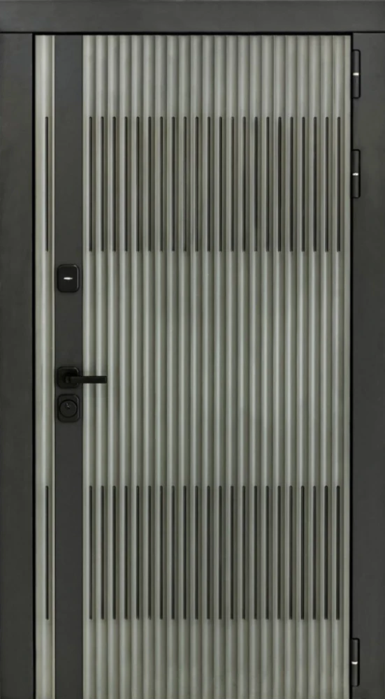 Входная дверь ДвериПРО Элфи СБ-1 (лак. белое, 16мм, Беленый дуб) DPRO222587 внешняя сторона